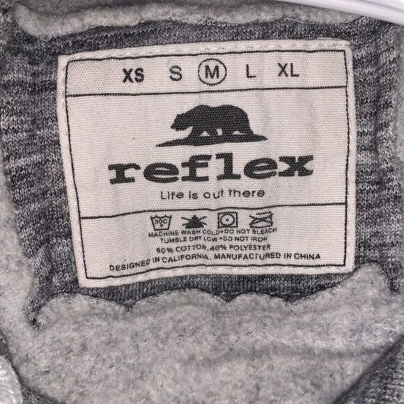 Reflex Womens Heather Gray Pullover Hoodie M Drawstring Kangaroo Pocket Cotton/P - Picture 2 of 9